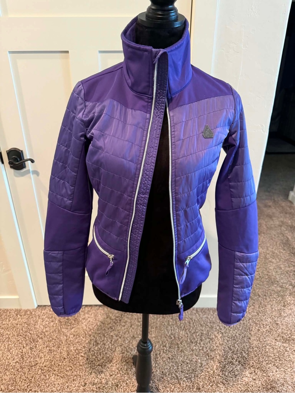 Horze Crescendo Purple Quilted Women's Jacket with High Collar